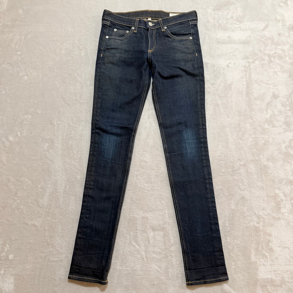 Rag & Bone Memphis Skinny Jeans Women 26 Blue Dark Wash Low Rise Indie Stretch